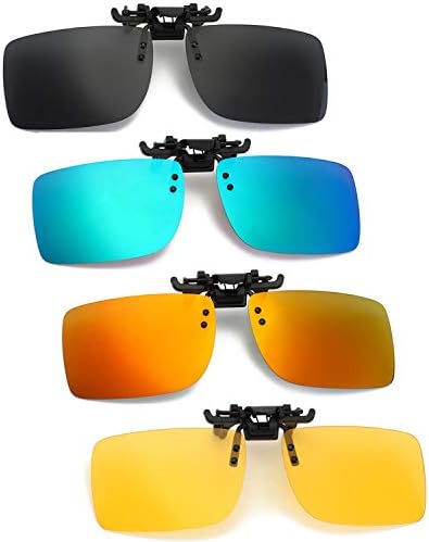 Clip-on Sunglasses Polarized Unisex Anti-Glare Driving Glasses With Flip Up for Prescription Glasses (BLACK-2)