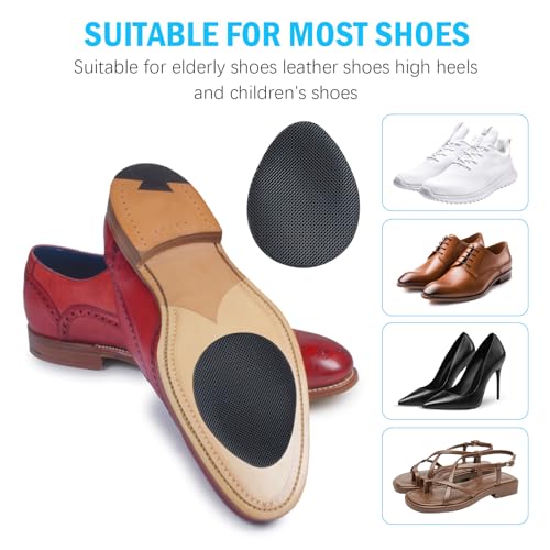 Image of Rubber, 8 PCS Self-Adhesive Non-Slip Shoe Pads, 3.5 inch | For Bottom of Shoes and Heels, Sole Guard, Protect & Restore Shoe Soles