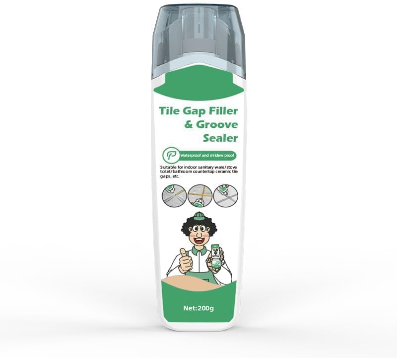 Tile Grout Repair Kit, Tile Grout Repair Paste, White Grout Filler, Triple Protection, Fast Drying Formula Restores and Renews Grout Lines White, 7oz / 200gr