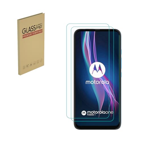 HYGMOCC Diseñado para Motorola Moto One Fusion + / Moto One Fusion Plus Protector de pantalla de vidrio templado, HD transparente, dureza 9H, anti arañazos, compatible con estuches (2 piezas)