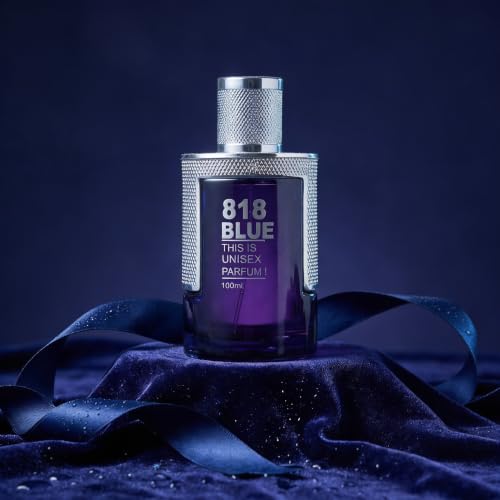 Image of HP 818 Blue Unisex Perfume 100 ml | Oakmoss & Citrusy scent eau de parfum | Long-lasting | Best Daytime Fragrance | Gift For Partner