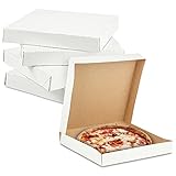 10 in x 10 in x 1.5 in Auto Pop-Up Clay Coated Small Thin Pizza Box Keeps Pizza Fresh by MT Products (15 Pieces) - Made in The USA