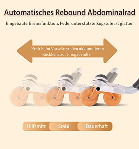 Image of New 2023 Ab Roller Wheel Exercise with Elbow Support, Automatic Rebound Abdominal Wheel, Double Wheel Ab Roller Equipment for Core Workout, Plank Abs Roller Workout for Home Gym Fitness