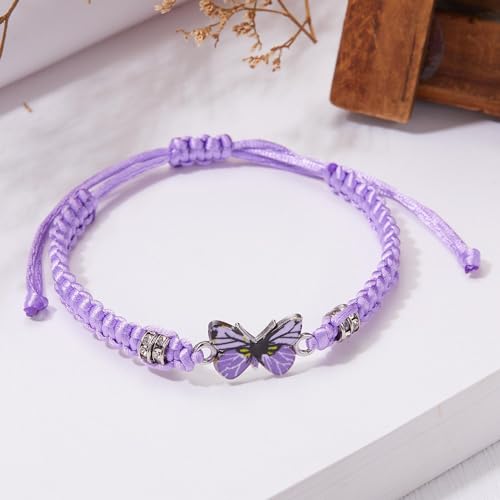 Always Believe in Yourself Butterfly Bracelet - Cute Charm Bracelets for Women, Adjustable Braided Rope, Lucky Friendship Matching Bracelet3