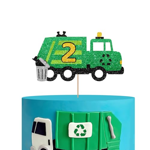 Garbage Truck 2nd Birthday Cake Topper