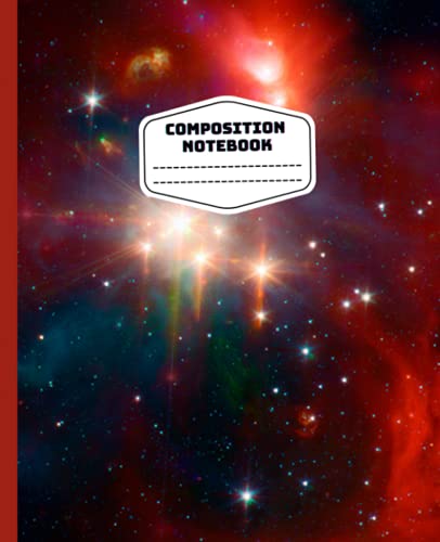 Composition Notebook: Red Galaxy Wide Ruled Lined Paper Journal | 7.5 x 9.25 - 100 Pages | Perfect for Kids, Teens, and Adults.