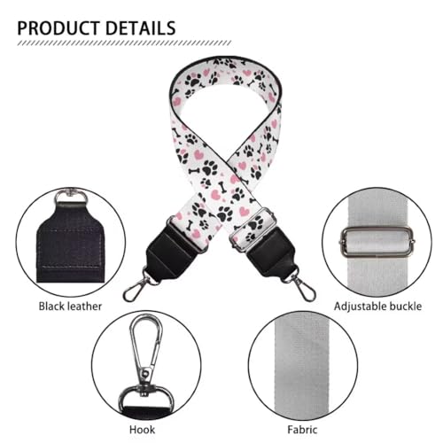 Image of Coldinair Dog Paw Bag Handle Strap Replacement Heart Love Bag Strap for Women Men Luggage Strap Suitcases Luggage Carrying Bag