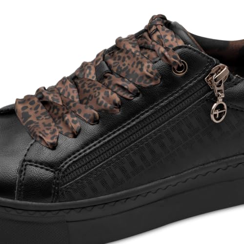 Tamaris Damen Sneaker Synthetik, schwarz, 38 EU – Ansicht 3