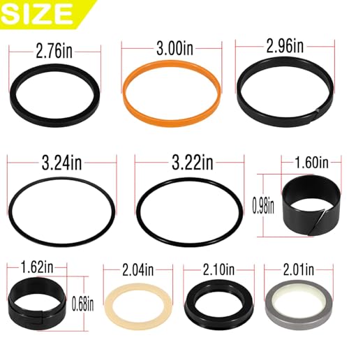 Image of 1.5 inch Rod & 3 inch Bore Hydraulic Cylinder Seal Kit 1543252C1 G109452 G105548 for Case Backhoe Dipper Extention Dozer Angle Tilt Loader Tilt Dozer Lift Wheel Loader