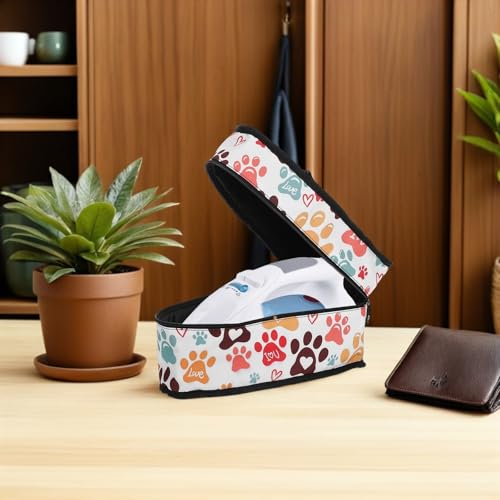 Plancha de vapor bolsa de viaje resistente con cremallera y estampado huellas 8