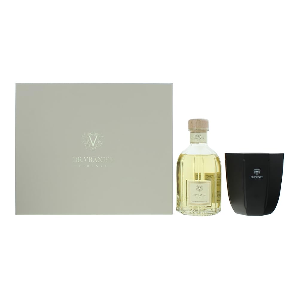 Dr. Vranjes Firenze Rosa Tabacco Fragrance Box Gift Set 500ml Diffuser & 500 gram Candle