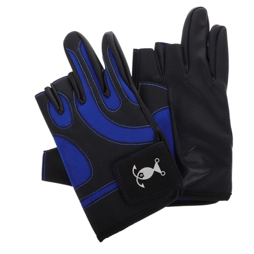 Totority Non-Slip Fishing Gloves 3-Finger Design Glow Pattern Night Fishing Accessories Outdoor Gear for Men Women
