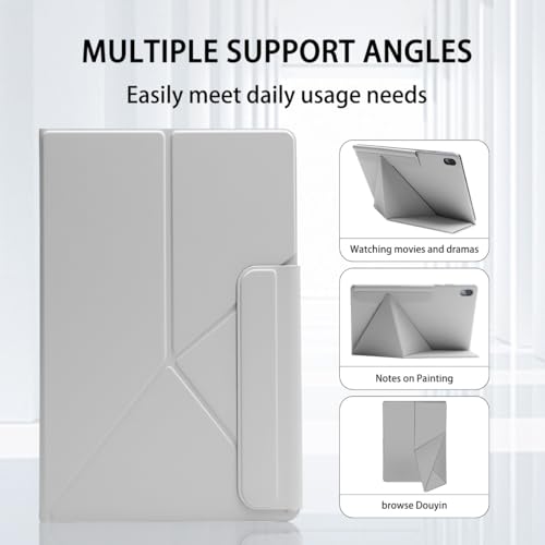 Image of Magnetic Case for Samsung Galaxy Tab S11 (11 inch) 2025 - Model SM-X730 /SM-X736 Tablet with S-Pen Holder, Auto Wake /Sleep Smart Tablet Cover, Grey