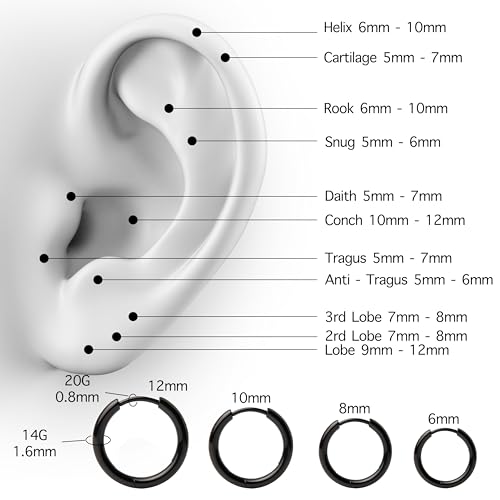 Image of Small Gold Huggie Hoop Earrings Set for Women Men Hypoallergenic 14K Plated Stack Cartilage Earrings, Sterling Silver Multiple Piercing Lightweight Mini Thin Cute Dainty Trendy Jewelry Gifts for Women