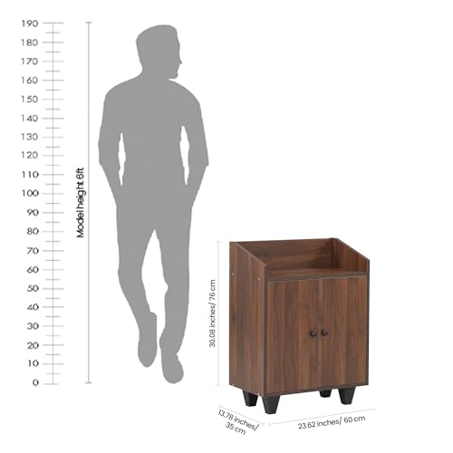 Image of Royaloak Rowan Shoe Rack 2 Door Storage | Wooden with Air Vent, Melamine Finish | Wooden with 8MM Back Sheet for Better Support and Optimized Depth