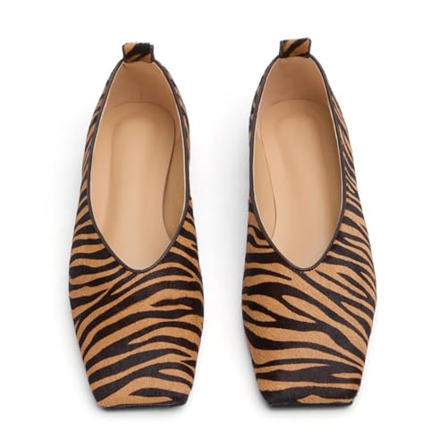 Agodor Ballet Flats for Women Mary Jane Shoes Women Flats Square Toe Comfy Bling Metallic Ballerina Dress Casual Shoes2