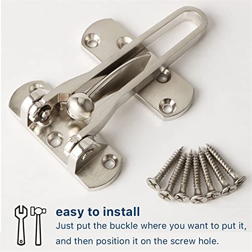 Boucle serrure chaîne robuste en acier noir pour blocage de porte maison