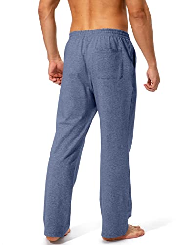Image of Pudolla Men's Cotton Yoga Sweatpants Athletic Lounge Pants Open Bottom Casual Jersey Pants for Men with Pockets