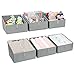 DIMJ Lot de 6 Boîtes de Rangement Pliables Avec Poignée Renforcée, Caisse Rangement Tissu, Bacs de Rangement pour Vêtements Panier de Rangement, Livres, Jouets, Armoire, Gris