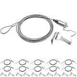 ECUDIS Picture Rail Hanging System, Adjustable Picture Hanging Wire Kit with Hooks, Art Picture Disp