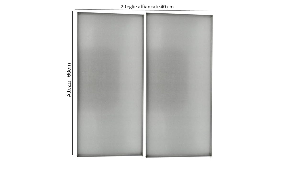 G.T. INOX Teglia da esposizione o pizza alla pala in lamiera alluminata/ferro blu 60x20 cm bordo dritto alto 2 cm (lamiera alluminata)