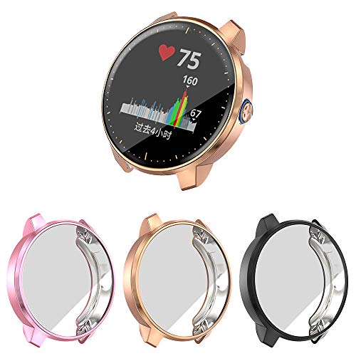 [3-Pack] Screen Protector Case Compatible with Garmin Vivoactive 3 Music Watch,Soft TPU Plated Cover - //coolthings.us