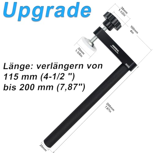 2 Stück Erweitert Niederhalter 20mm bankhaken für Holzbearbeitung Werkbank, Niederhalter Werkbank Verstellbare Aluminiumlegierung