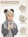 Senker Fashion Winter Beanie Kids Hat and Gloves Set for Girls Boys Toddler Pompom Knit Fleece Lined for Cold Weather