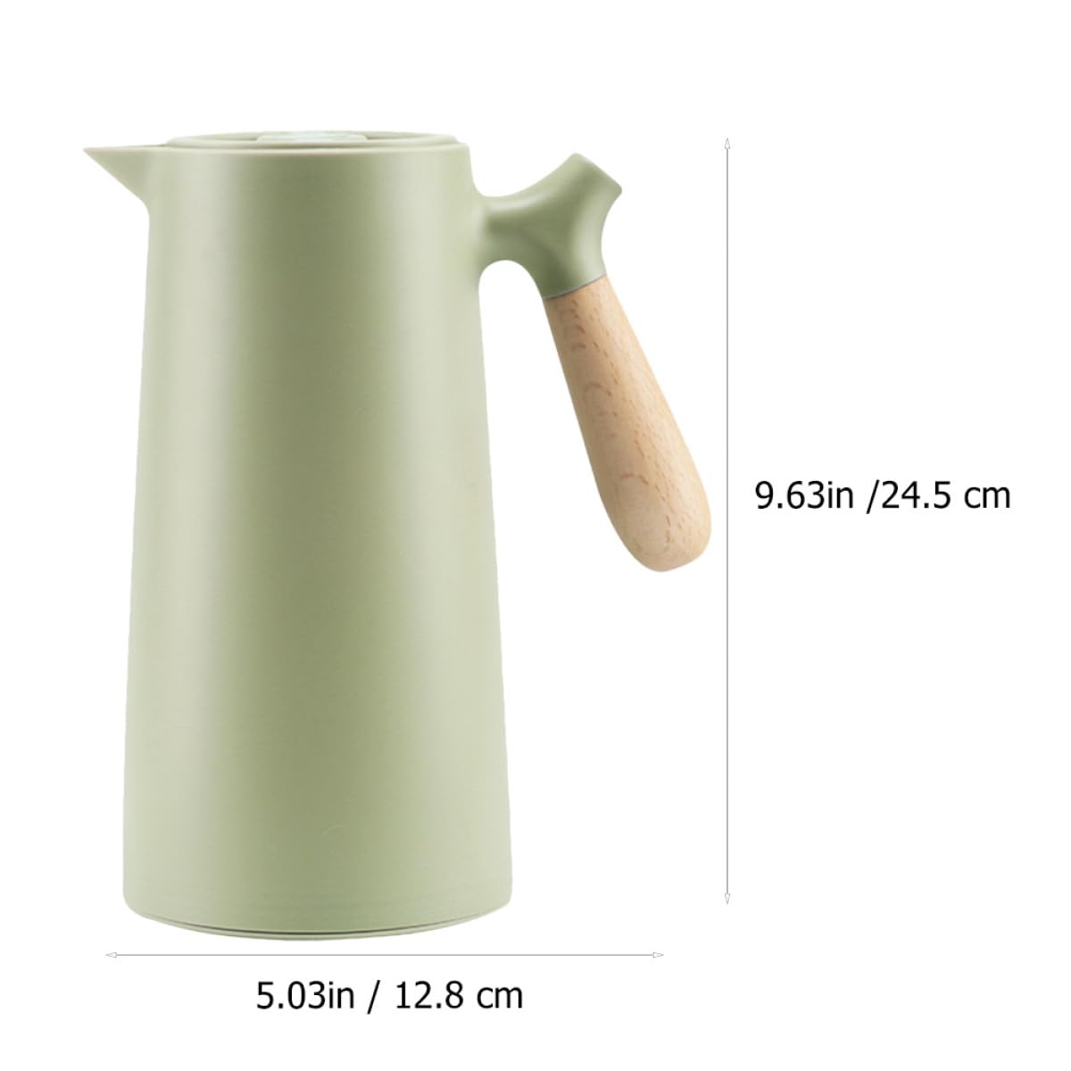 Homoyoyo Isolierte Thermosflasche 1l mit Holzgriff und Kunststoff Glaseinsatz für Zuhause und Büro Hält Getränke Heiß kein Unangenehmer Geruch