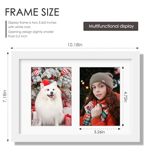 Image of DUENPY 6x9 Picture Frame Double 3.5x5 Collage Picture Frame Displays Two 3.5x5 inch Photos Collage Wall Decor Wall Hanging or Tabletop White