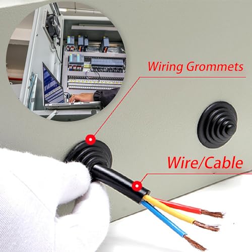 RDEXP 20 Stück Gummi Tower Kabeldurchführungen Dichtungs Ring Loch 20 mm schwarz