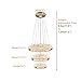 FRIXCHUR 3 Ring LED Chandelier Modern Crystal Chandeliers LED Pendant Lights Gold Ring Chandelier for Bedroom Dining Room High Ceiling Foyer (3000K Warm Light)