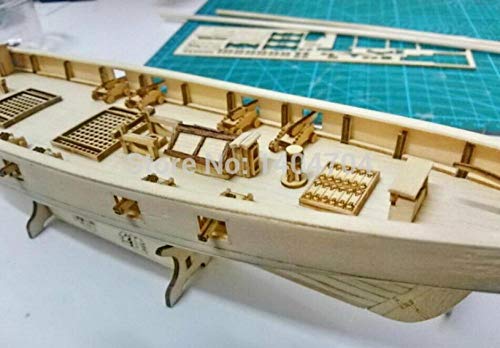 SIourso Modell Hobby Segelboot Modellbausatz: Harvey 1847 Westernschiff Holzmodell & Free 2 Stück Holzfässerschiff… – Bild 3