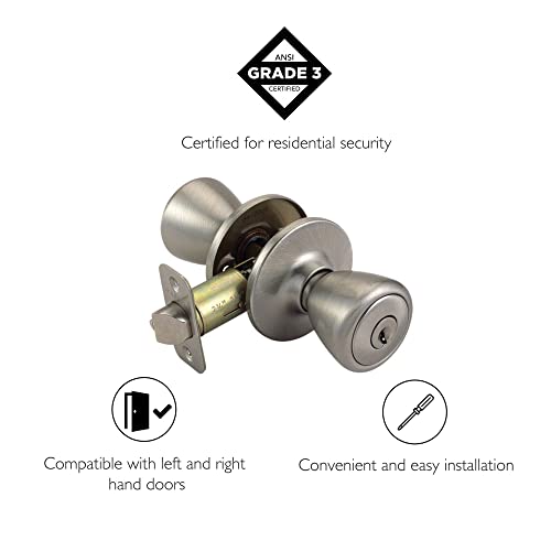 Design House 781922 Tulip Keyed Entry Door Knob Satin Nickel #TOP1