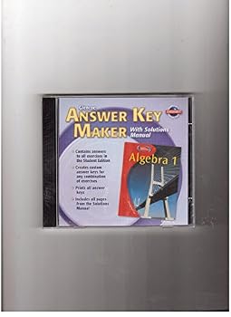 Glencoe Algebra 1. Answer Key Maker. (With Solutions Manual, Teacher's Edition)