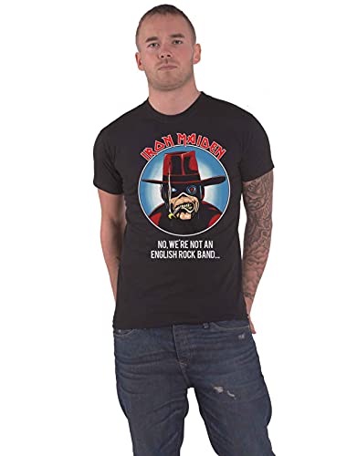 T-shirt Iron Maiden unisexe avec lettrage au dos original S