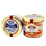 Pacific Secrets Red Vegan Caviar in Vegan Spread | Seafood Flavor | Seaweed | No-Fish | Natural Colors | Kosher | 4.4 oz Glass Jar
