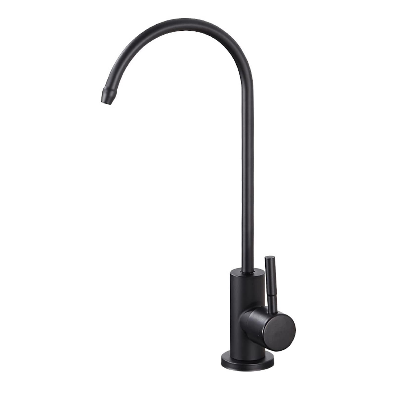 WDSOPK Kitchen Drinking Water Tap Swivel Stainless Steel Water Filter Tap Only Cold Water Direct Drinking Tap-Black (Black A)