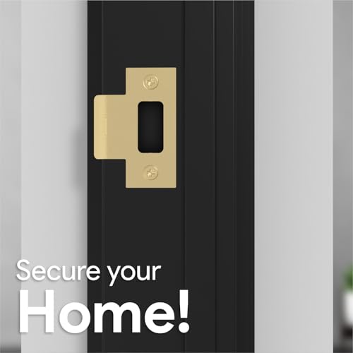 Image of Mega Handles T-Strike Door Plate - Durable Door Strike Plate, Gold Strike Plates for Interior Doors