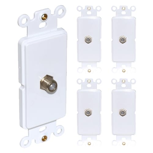 Newhouse Hardware Inserção de cabo Decora para placas de parede decorativas, conector F para vídeo C