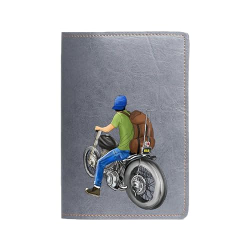 Image of The Messy Corner Unisex Vegan Leather Passport Cover | Classy & Stylish Printed Travel Case | (Grey, Roadrush)