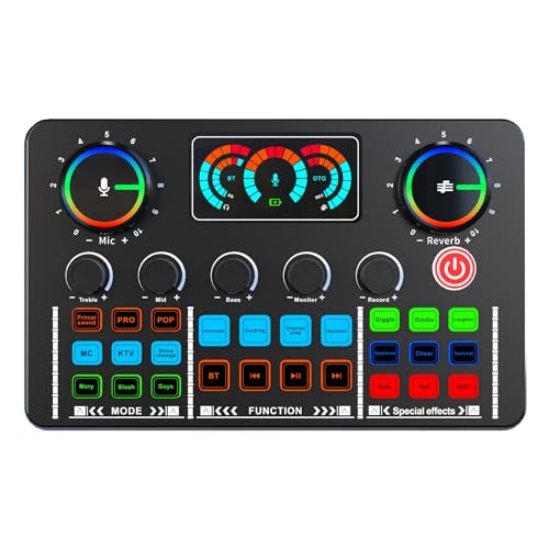 Rtauhife Tarjeta de Sonido de Micrófono de Podcast Profesional para PC, Teléfono Inteligente, Computadora Portátil, Grabación de Vlog, Transmisión en