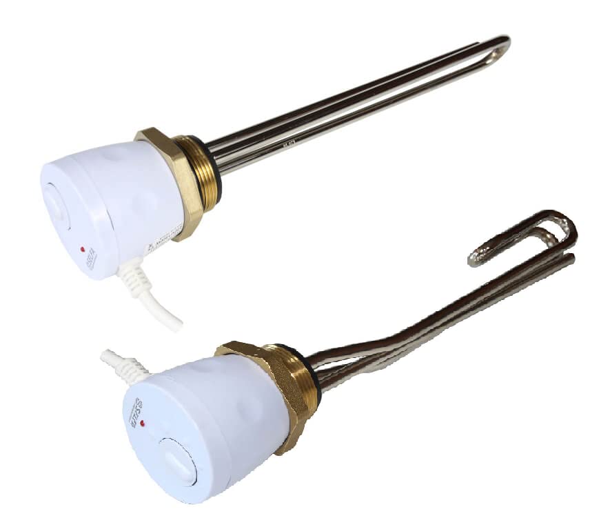 Selfa Heizstab 2000 W – Elektro-Tauchsieder für Boiler & Pufferspeicher – Temperaturregler 23–77 °C – 230 V – G 1 1/4' Gewinde – IP44 – Incoloy 825 – mit Schuko-Stecker & Überhitzungsschutz