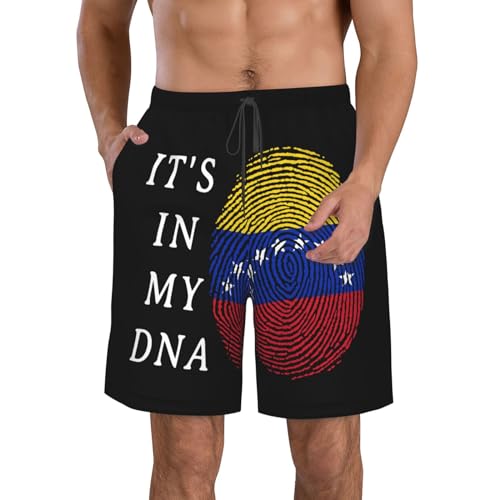 Pantalones Cortos Está En Mi ADN Venezuela Bañador Hombre Transpirable Short Deportivo Elásticos Swim Trunks para Correr Piscina Viajes XXL