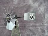 Mini 17 Inch Made in the USA Windmill-galvanized Steel Black & White Trim - Route 66 Tail