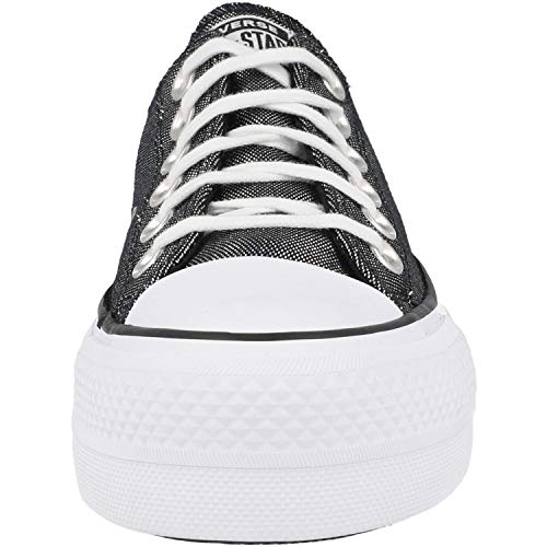 Image of Converse Chuck Taylor All Star Lift Industrial Glam Ox Silver /Black Polyester 6 US Womens