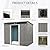 8x6 FT Outdoor Metal Storage Shed, Galvanized Steel Garden Shed, Foundation Frame, Ventilated Tool Storage House, Sloped Roof, Weather Resistant Backyard Shed for Lawn Equipment, Gray
