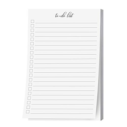 Half Letter To Do List Notepad - Checklist Writing Planning Pad - Simple Script - College-Ruled | Glued on Top| 8.5" x 5.5" Large Letter Size | 24lb Bond Paper | 50 Sheets (8.5" x 5.5")