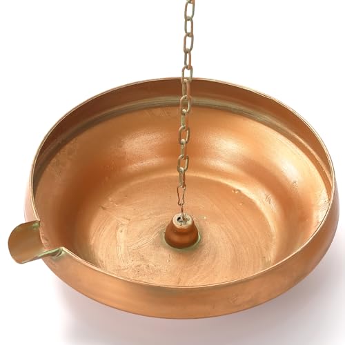 MOCOME Metal Rain Chain Basin Antique Copper 12.9 Diameter 4 High Rain Chain Anchor with S-Hook
