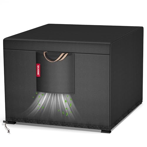 QH.HOME Fire Pit Cover, 28 inch Firepit Covers Square - Heavy Duty Gas Fireplace Fire Pit Table Cover for 26/27/28 inch Propane Fire Pit